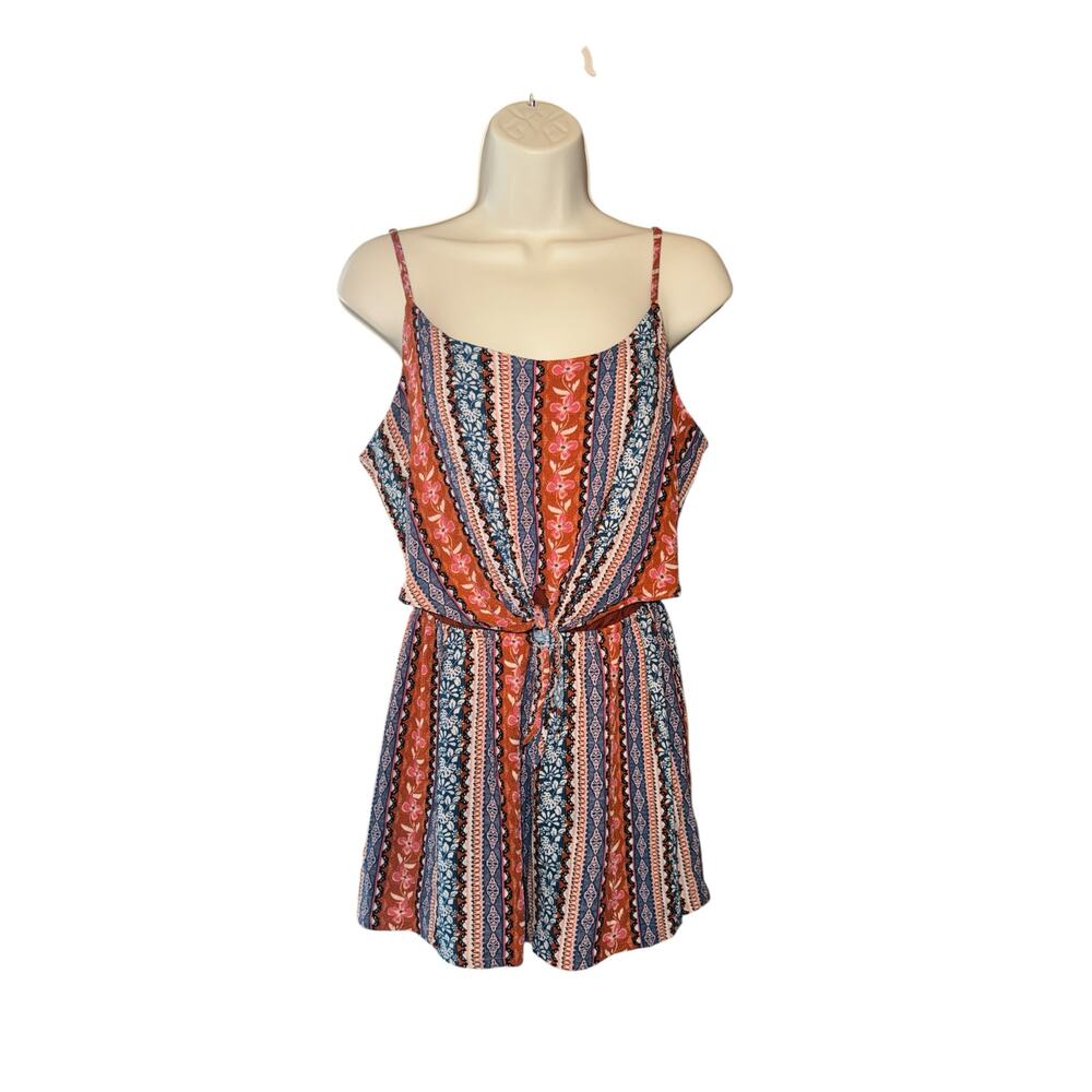 As u wish rust boho paisley print romper size L